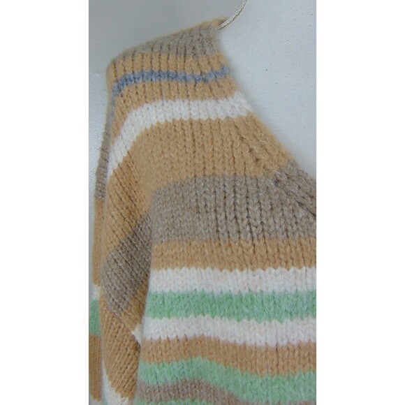 New Altar'd State Striped Eyelash Fuzzy Knit Cardigan Sweater Women's Size Small - Picture 3 of 9